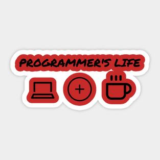 Programmer's life coding and coffee Sticker